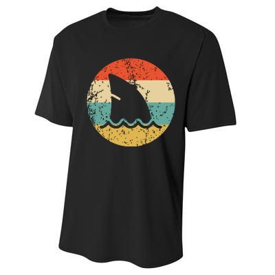 Shark Fin Retro Style Shark Performance Sprint T-Shirt