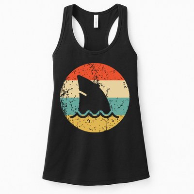 Shark Fin Retro Style Shark Womens Tank Top