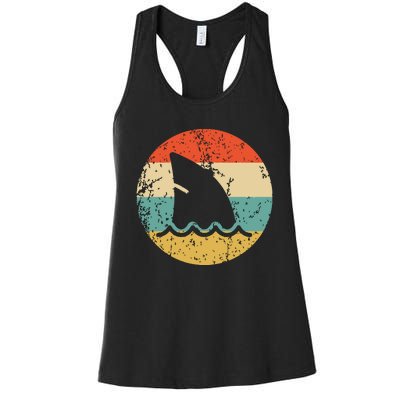 Shark Fin Retro Style Shark Women's Racerback Tank