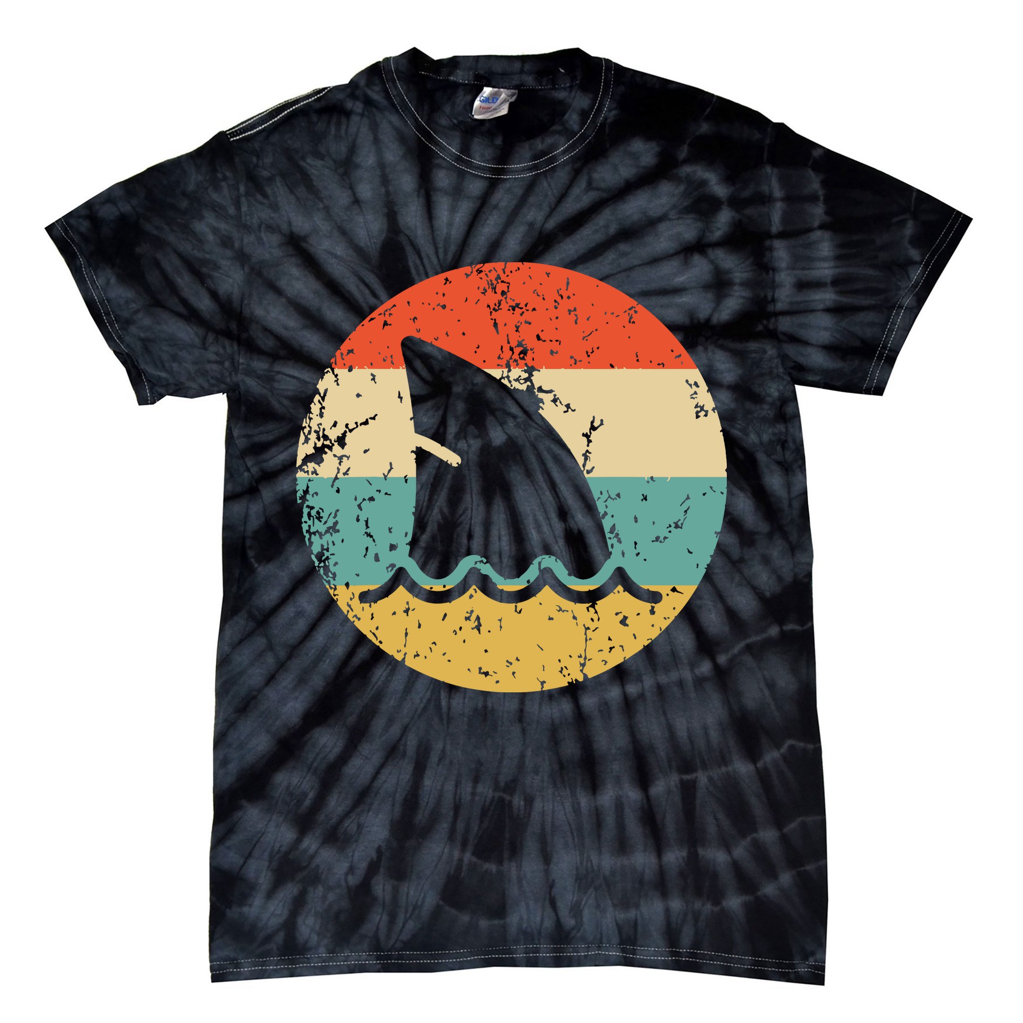 Shark Fin Retro Style Shark Tie-Dye T-Shirt