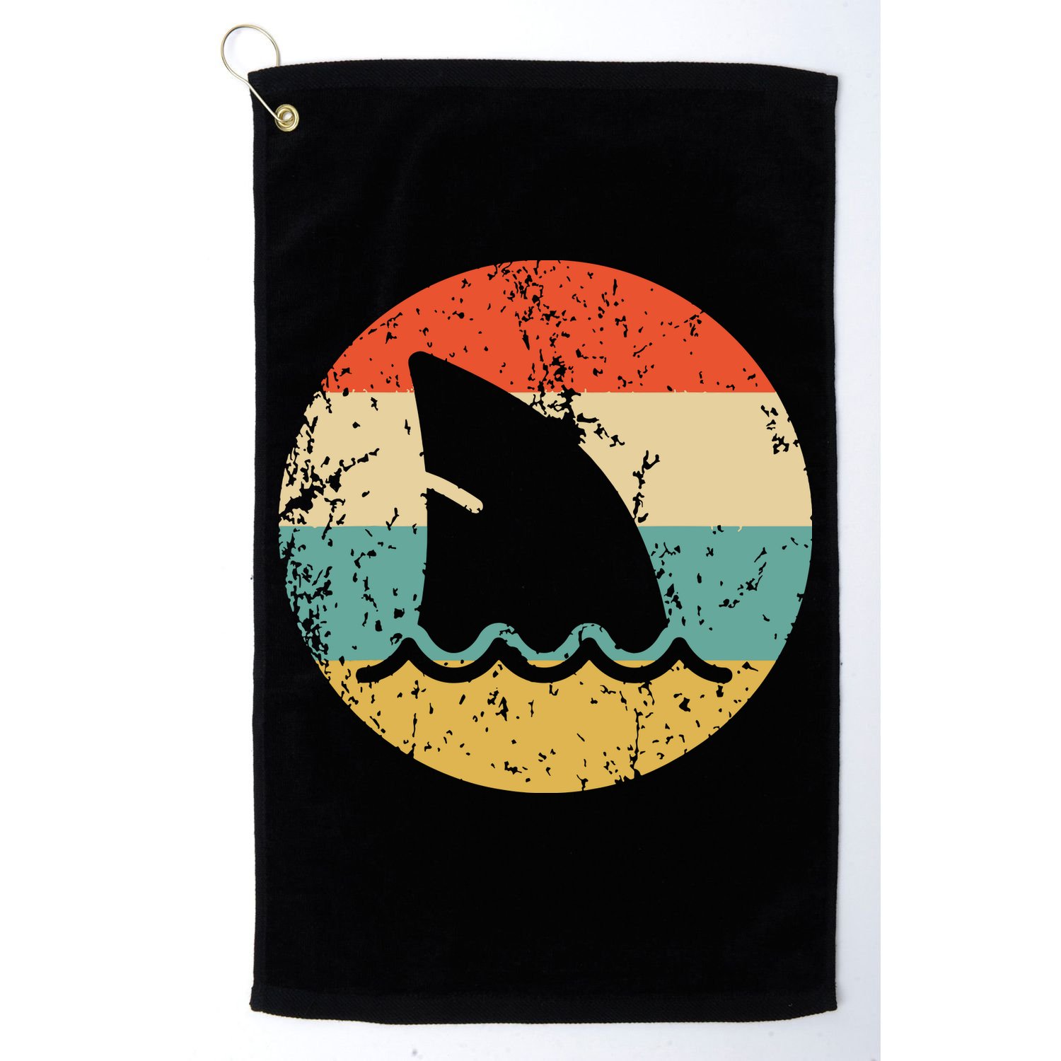 Shark Fin Retro Style Shark Golf Towel