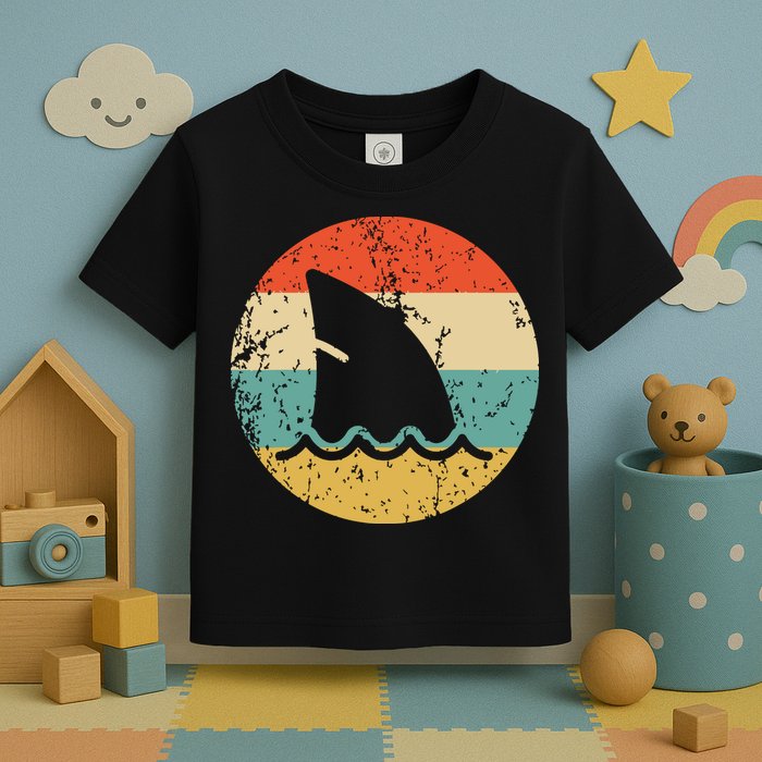 Shark Fin Retro Style Shark Toddler T-Shirt
