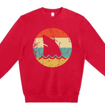 Shark Fin Retro Style Shark Premium Crewneck Sweatshirt