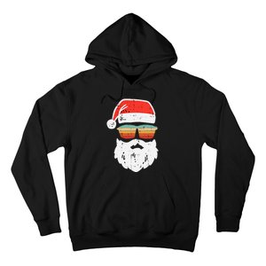 Santa Face Retro Sunglasses Christmas Xmas Hoodie