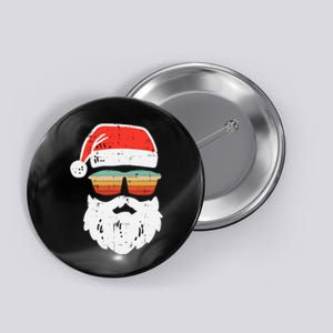 Santa Face Retro Sunglasses Christmas Xmas Button