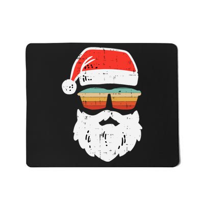 Santa Face Retro Sunglasses Christmas Xmas Mousepad