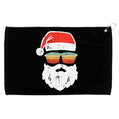 Santa Face Retro Sunglasses Christmas Xmas Grommeted Golf Towel