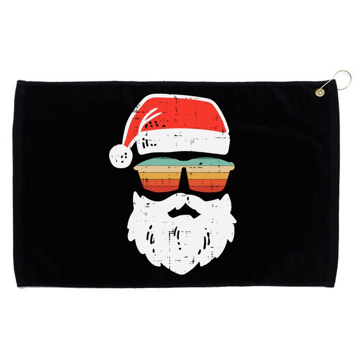 Santa Face Retro Sunglasses Christmas Xmas Grommeted Golf Towel