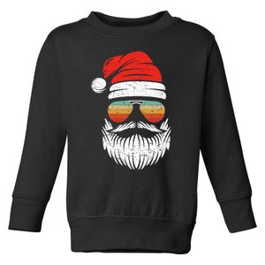 Santa Face Retro Sunglasses Christmas Xmas Toddler Sweatshirt