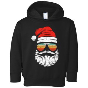 Santa Face Retro Sunglasses Christmas Xmas Toddler Hoodie