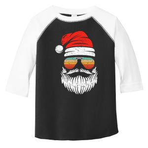 Santa Face Retro Sunglasses Christmas Xmas Toddler Fine Jersey T-Shirt