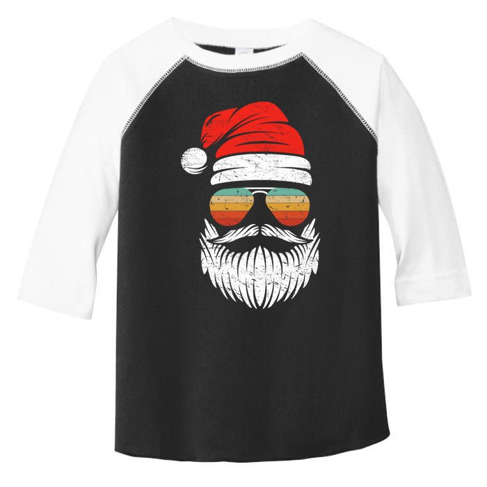 Santa Face Retro Sunglasses Christmas Xmas Toddler Fine Jersey T-Shirt