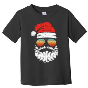 Santa Face Retro Sunglasses Christmas Xmas Toddler T-Shirt