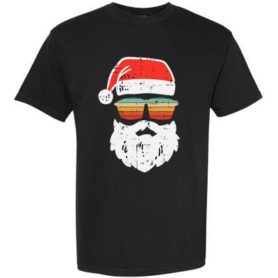 Santa Face Retro Sunglasses Christmas Xmas Garment-Dyed Heavyweight T-Shirt