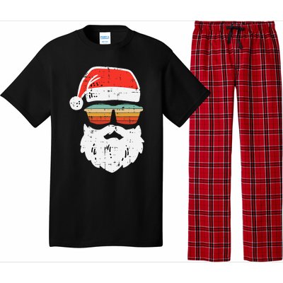 Santa Face Retro Sunglasses Christmas Xmas Pajama Set