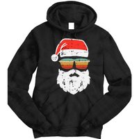 Santa Face Retro Sunglasses Christmas Xmas Tie Dye Hoodie