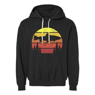 Steelhead Fishing Retro Rainbow Trout River Fisherman Garment-Dyed Fleece Hoodie