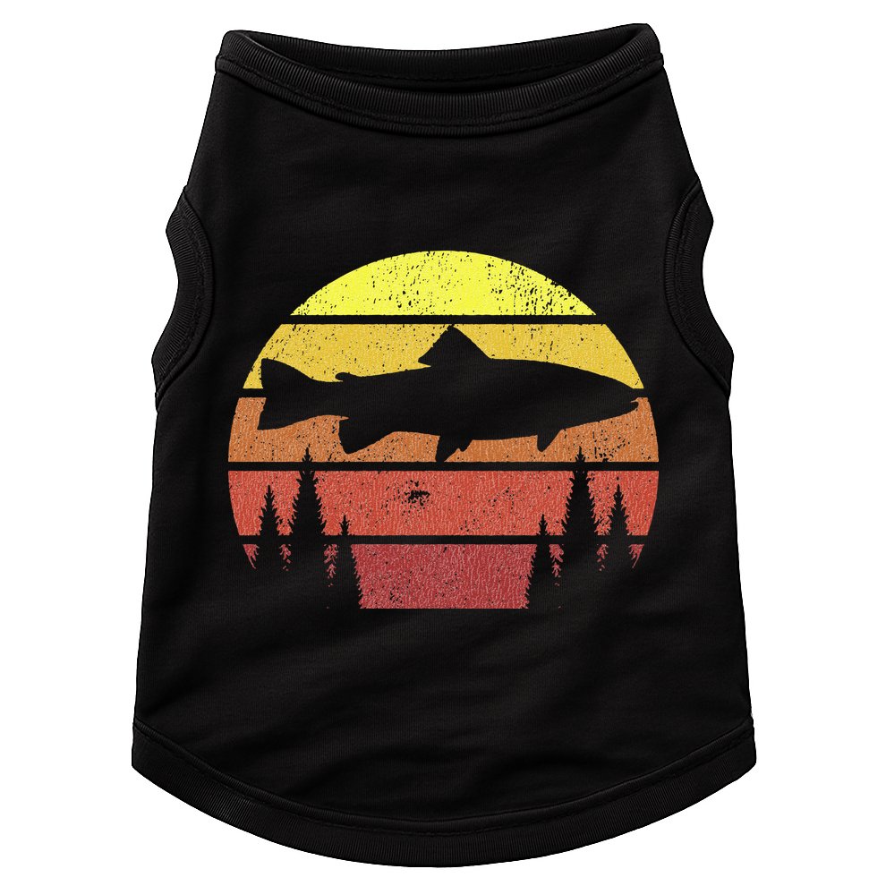 Steelhead Fishing Retro Rainbow Trout River Fisherman Doggie Tank