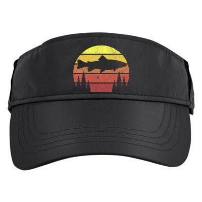 Steelhead Fishing Retro Rainbow Trout River Fisherman Adult Drive Performance Visor