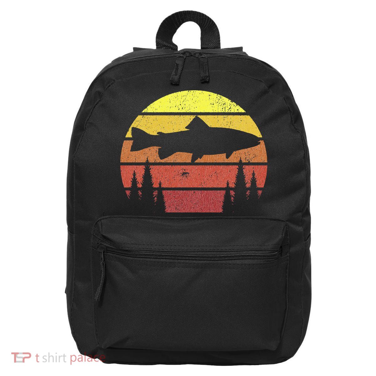 Steelhead Fishing Retro Rainbow Trout River Fisherman 16 in Basic Backpack