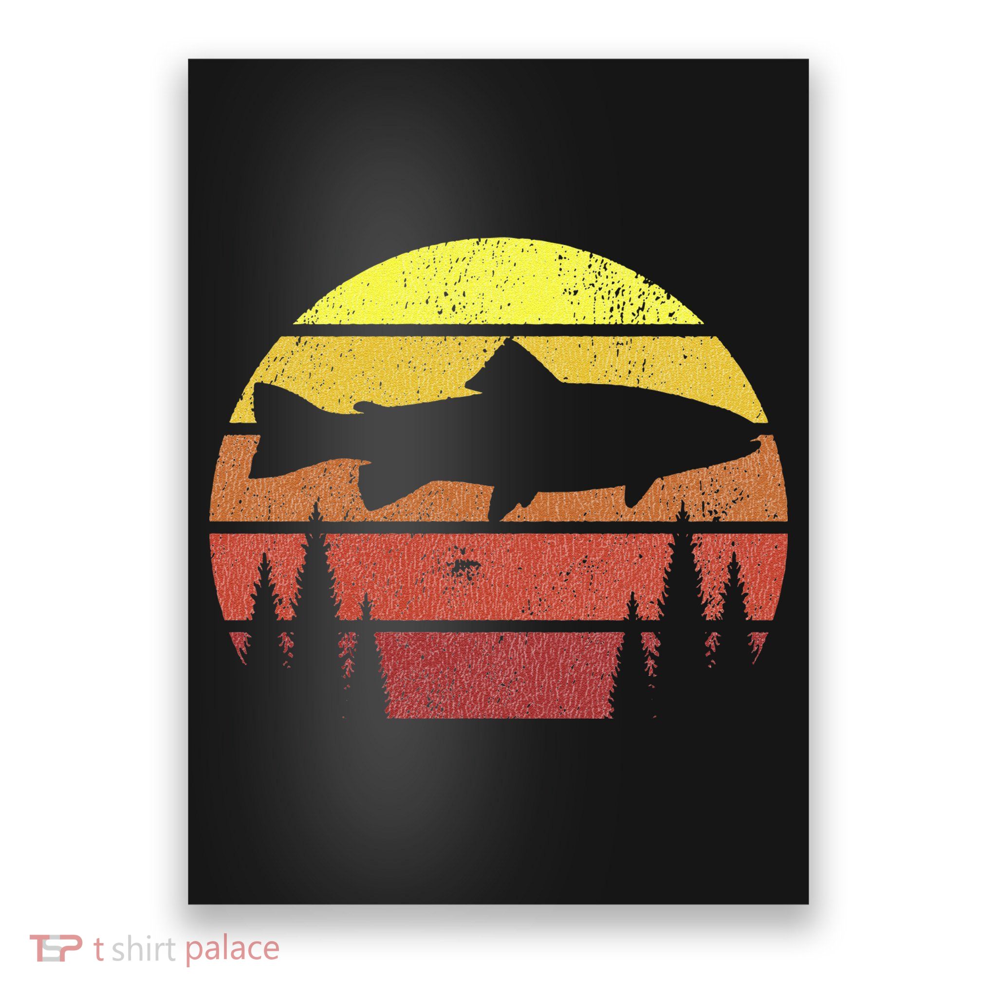 Steelhead Fishing Retro Rainbow Trout River Fisherman Poster