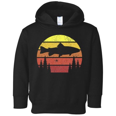Steelhead Fishing Retro Rainbow Trout River Fisherman Toddler Hoodie
