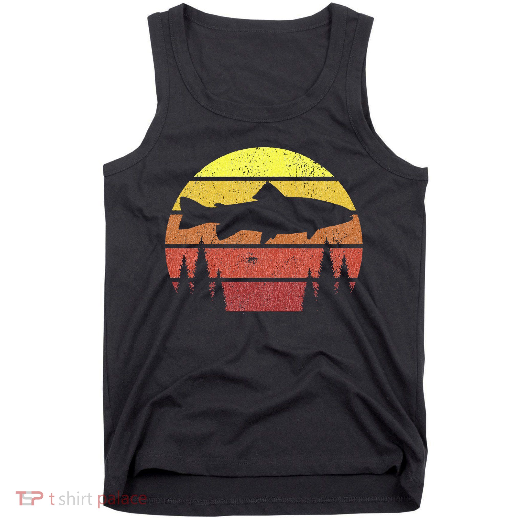 Steelhead Fishing Retro Rainbow Trout River Fisherman Tank Top