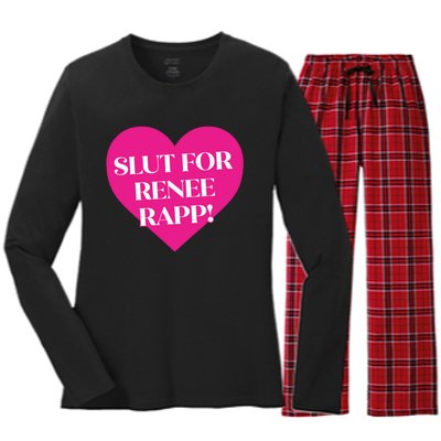 Slut For Renee Rapp! Funny Design Women's Long Sleeve Flannel Pajama Set 