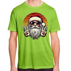 Santa Face Retro Sunglasses Christmas Xmas Adult ChromaSoft Performance T-Shirt