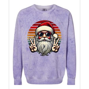 Santa Face Retro Sunglasses Christmas Xmas Colorblast Crewneck Sweatshirt