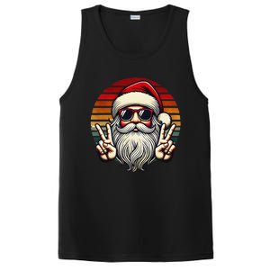 Santa Face Retro Sunglasses Christmas Xmas PosiCharge Competitor Tank