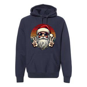 Santa Face Retro Sunglasses Christmas Xmas Premium Hoodie