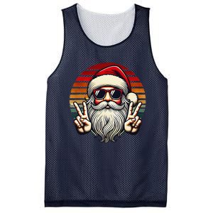 Santa Face Retro Sunglasses Christmas Xmas Mesh Reversible Basketball Jersey Tank