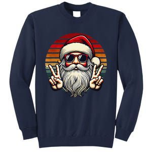 Santa Face Retro Sunglasses Christmas Xmas Tall Sweatshirt