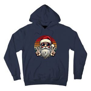 Santa Face Retro Sunglasses Christmas Xmas Tall Hoodie