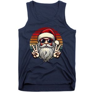 Santa Face Retro Sunglasses Christmas Xmas Tank Top