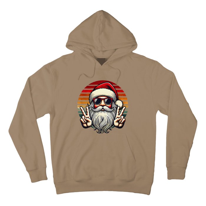 Santa Face Retro Sunglasses Christmas Xmas Hoodie