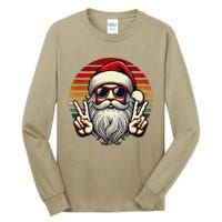 Santa Face Retro Sunglasses Christmas Xmas Tall Long Sleeve T-Shirt