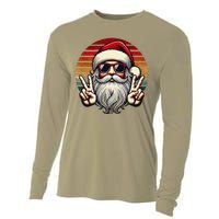 Santa Face Retro Sunglasses Christmas Xmas Cooling Performance Long Sleeve Crew