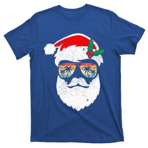 Santa Face Retro Sunglasses Hawaii Christmas Xmas Tropical T-Shirt