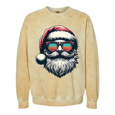 Santa Face Retro Sunglasses Christmas Xmas  Colorblast Crewneck Sweatshirt