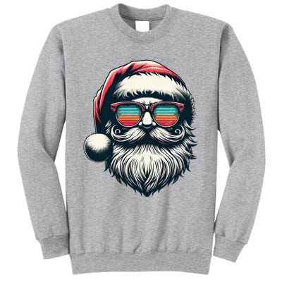 Santa Face Retro Sunglasses Christmas Xmas  Tall Sweatshirt