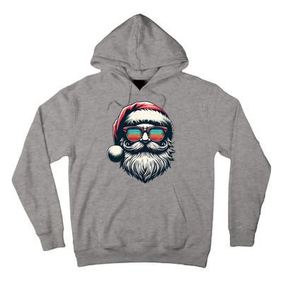 Santa Face Retro Sunglasses Christmas Xmas  Tall Hoodie