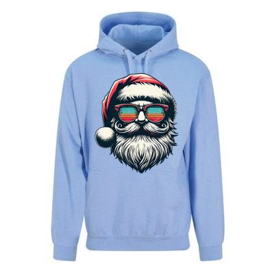 Santa Face Retro Sunglasses Christmas Xmas  Unisex Surf Hoodie