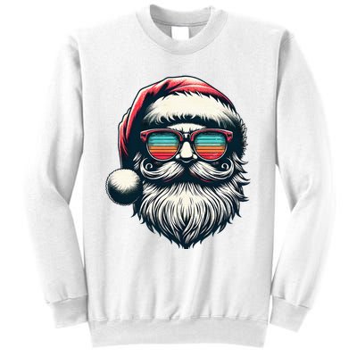 Santa Face Retro Sunglasses Christmas Xmas  Sweatshirt