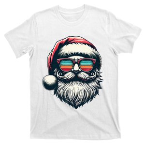 Santa Face Retro Sunglasses Christmas Xmas  T-Shirt