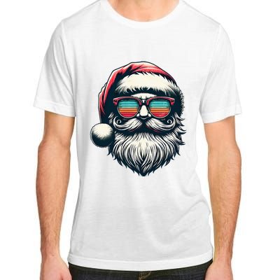 Santa Face Retro Sunglasses Christmas Xmas  Adult ChromaSoft Performance T-Shirt