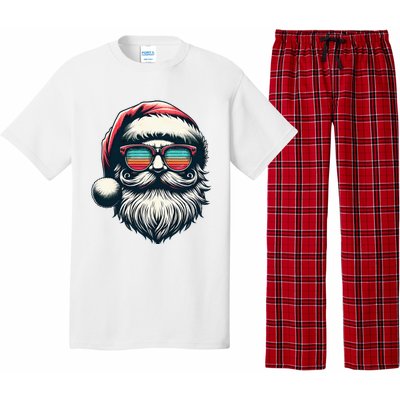 Santa Face Retro Sunglasses Christmas Xmas  Pajama Set