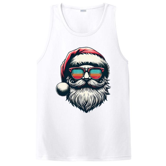 Santa Face Retro Sunglasses Christmas Xmas  PosiCharge Competitor Tank