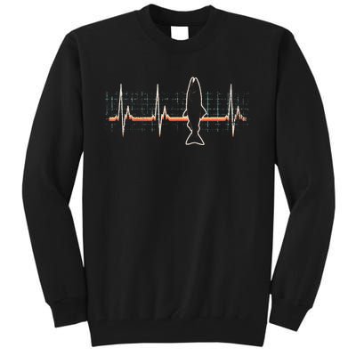 Salmon Fish Retro Heartbeat Vintage 80s Style Gift Tall Sweatshirt